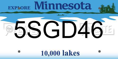 5SGD46 Minnesota License Plate