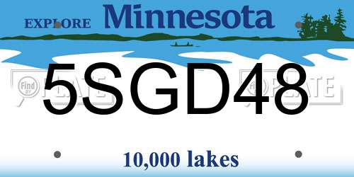 5SGD48 Minnesota License Plate