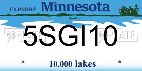5SGI10 Minnesota License Plate
