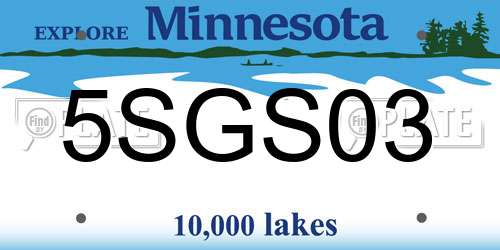 5SGS03 Minnesota License Plate