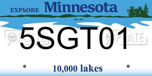 5SGT01 Minnesota License Plate