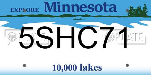 5SHC71 Minnesota License Plate