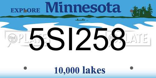 5SI258 Minnesota License Plate
