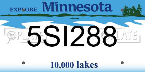 5SI288 Minnesota License Plate