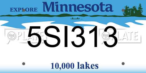 5SI313 Minnesota License Plate