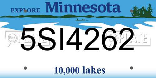 5SI4262 Minnesota License Plate