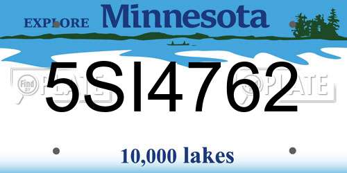 5SI4762 Minnesota License Plate