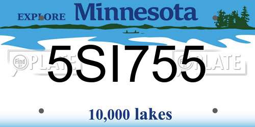 5SI755 Minnesota License Plate