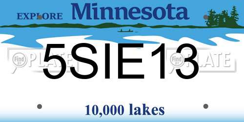 5SIE13 Minnesota License Plate