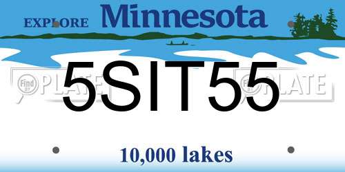 5SIT55 Minnesota License Plate
