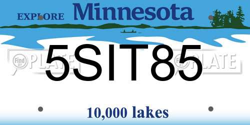 5SIT85 Minnesota License Plate