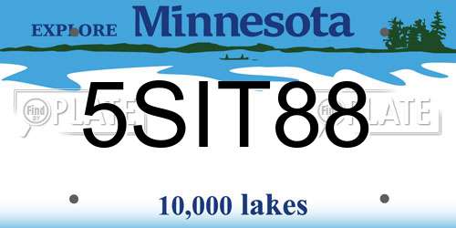 5SIT88 Minnesota License Plate