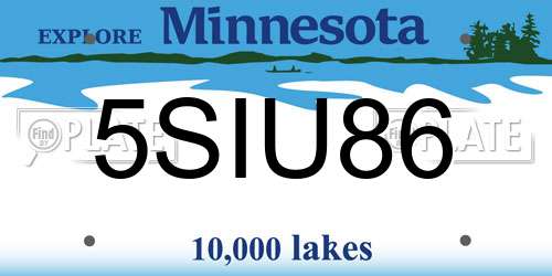 5SIU86 Minnesota License Plate