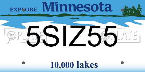 5SIZ55 Minnesota License Plate