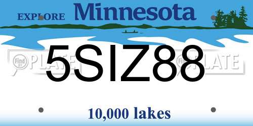 5SIZ88 Minnesota License Plate