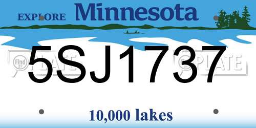 5SJ1737 Minnesota License Plate