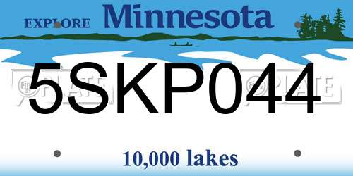 5SKP044 Minnesota License Plate