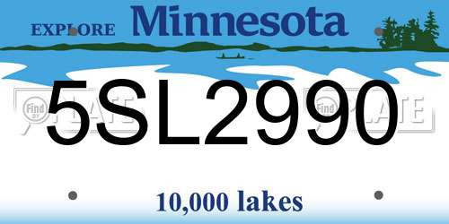 5SL2990 Minnesota License Plate