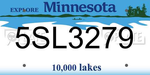 5SL3279 Minnesota License Plate