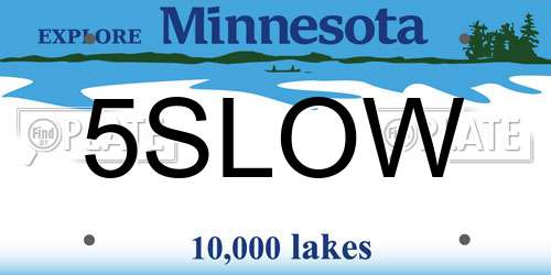 5SLOW Minnesota License Plate