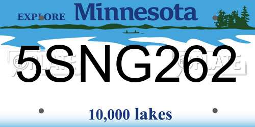 5SNG262 Minnesota License Plate