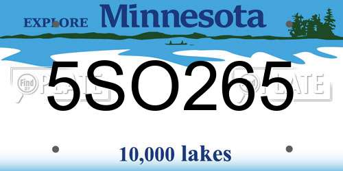 5SO265 Minnesota License Plate
