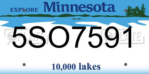 5SO7591 Minnesota License Plate