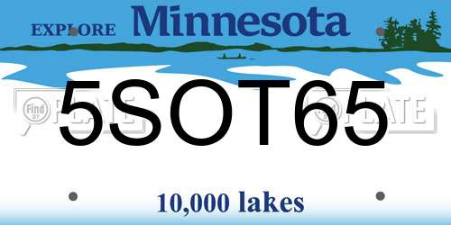 5SOT65 Minnesota License Plate