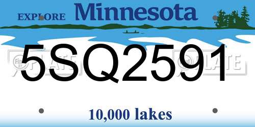 5SQ2591 Minnesota License Plate