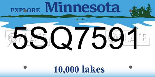 5SQ7591 Minnesota License Plate