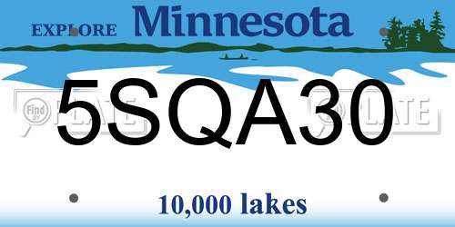 5SQA30 Minnesota License Plate