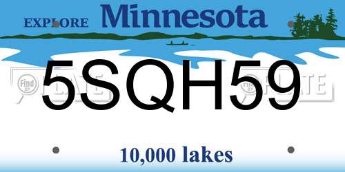 5SQH59 Minnesota License Plate