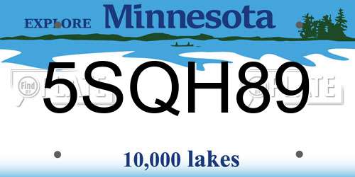 5SQH89 Minnesota License Plate