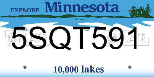 5SQT591 Minnesota License Plate
