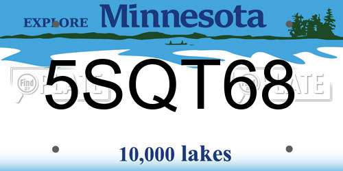 5SQT68 Minnesota License Plate