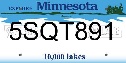 5SQT891 Minnesota License Plate
