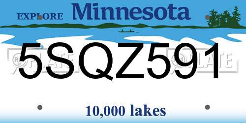 5SQZ591 Minnesota License Plate