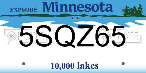 5SQZ65 Minnesota License Plate