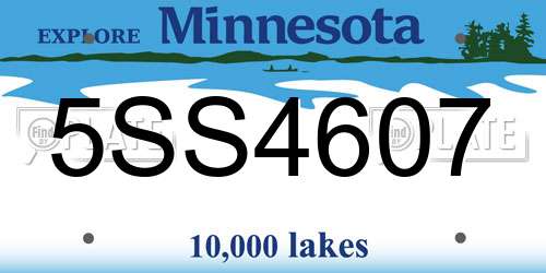 5SS4607 Minnesota License Plate