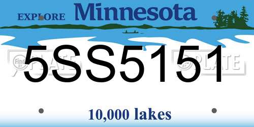 5SS5151 Minnesota License Plate