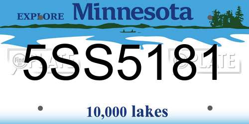 5SS5181 Minnesota License Plate