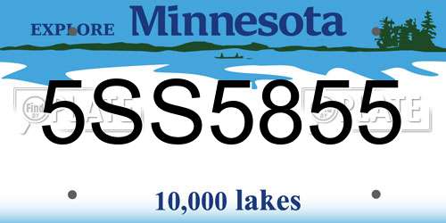 5SS5855 Minnesota License Plate