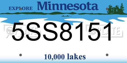 5SS8151 Minnesota License Plate