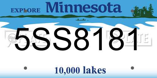 5SS8181 Minnesota License Plate