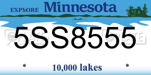 5SS8555 Minnesota License Plate