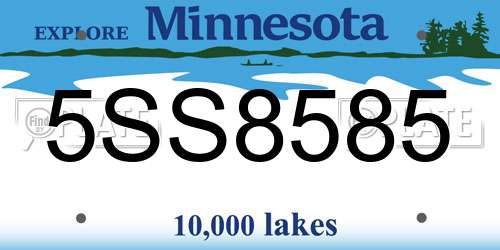 5SS8585 Minnesota License Plate