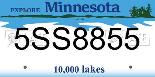 5SS8855 Minnesota License Plate