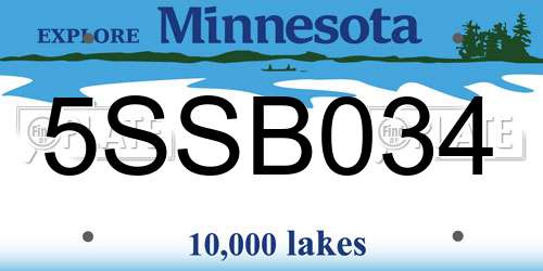 5SSB034 Minnesota License Plate