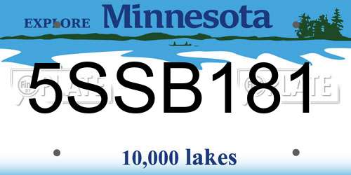 5SSB181 Minnesota License Plate