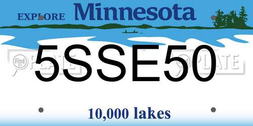 5SSE50 Minnesota License Plate